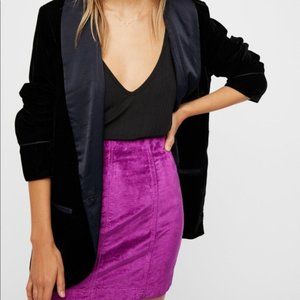 FREE PEOPLE Fuchsia Purple VELVET Look MINI SKIRT New
